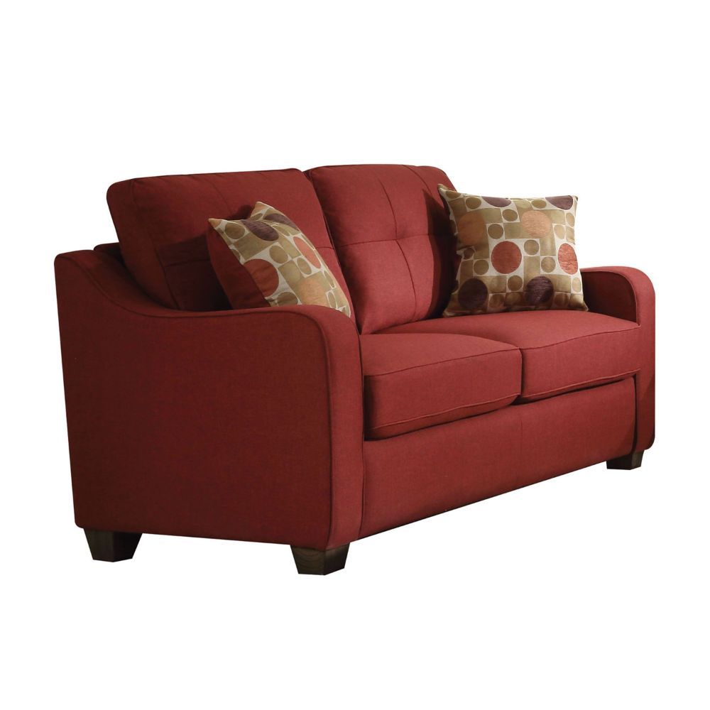 ACME Cleavon II Loveseat Red Linen