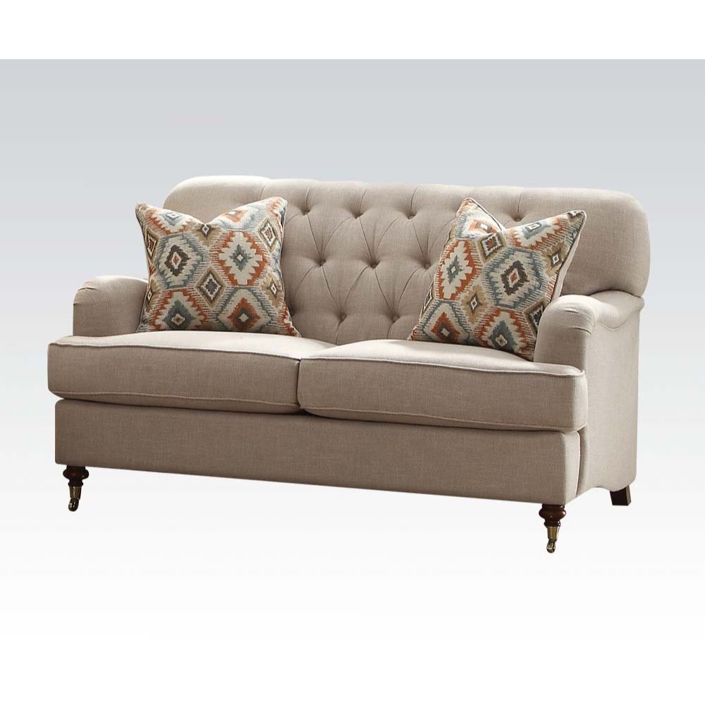 ACME Alianza Loveseat Beige Fabric