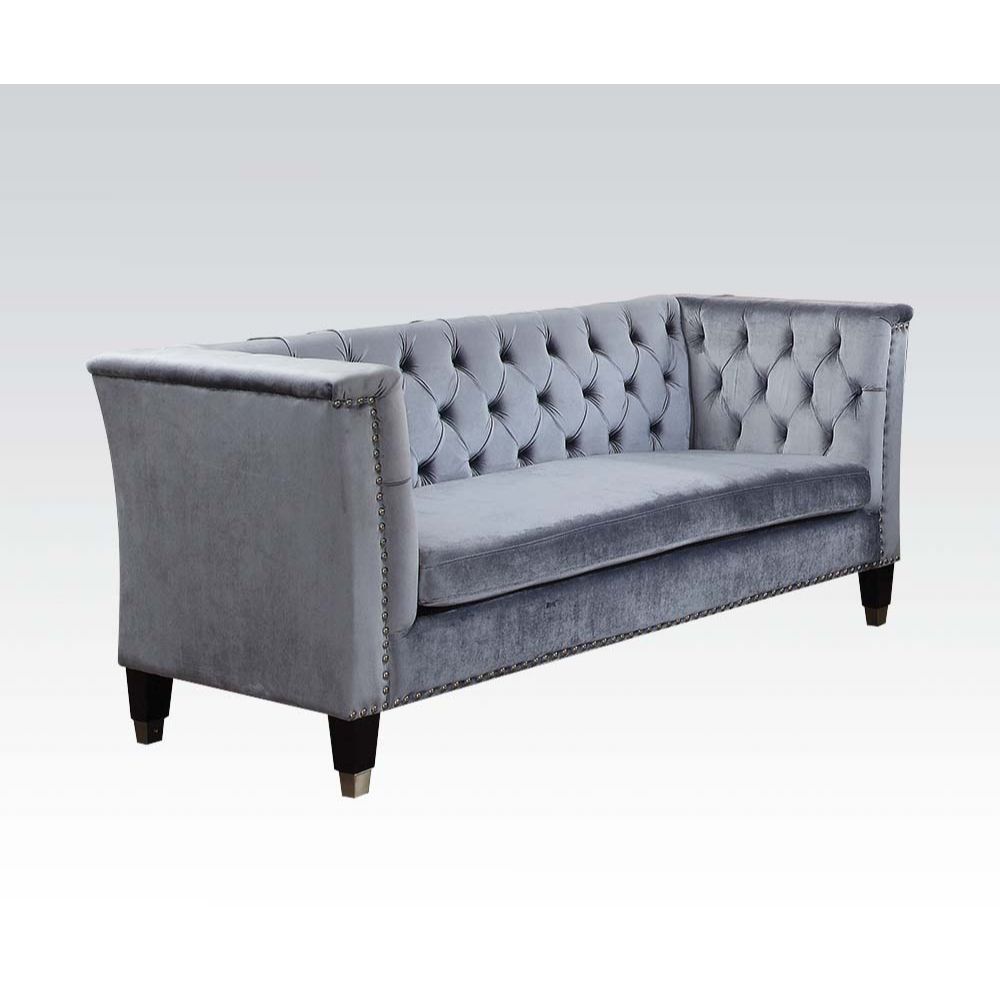 ACME Honor Loveseat Blue-Gray Velvet