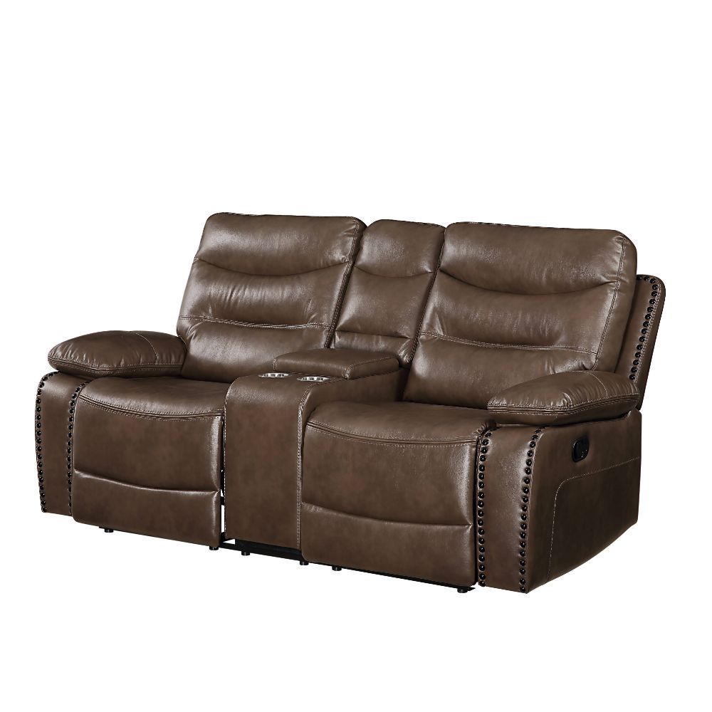 ACME Aashi 78" Loveseat with Motion, Pillow Armrest and Cup Holders