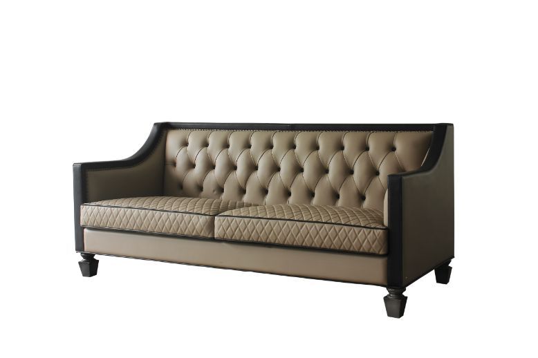 ACME Furniture Beatrice Sofas, Beige and Charcoal