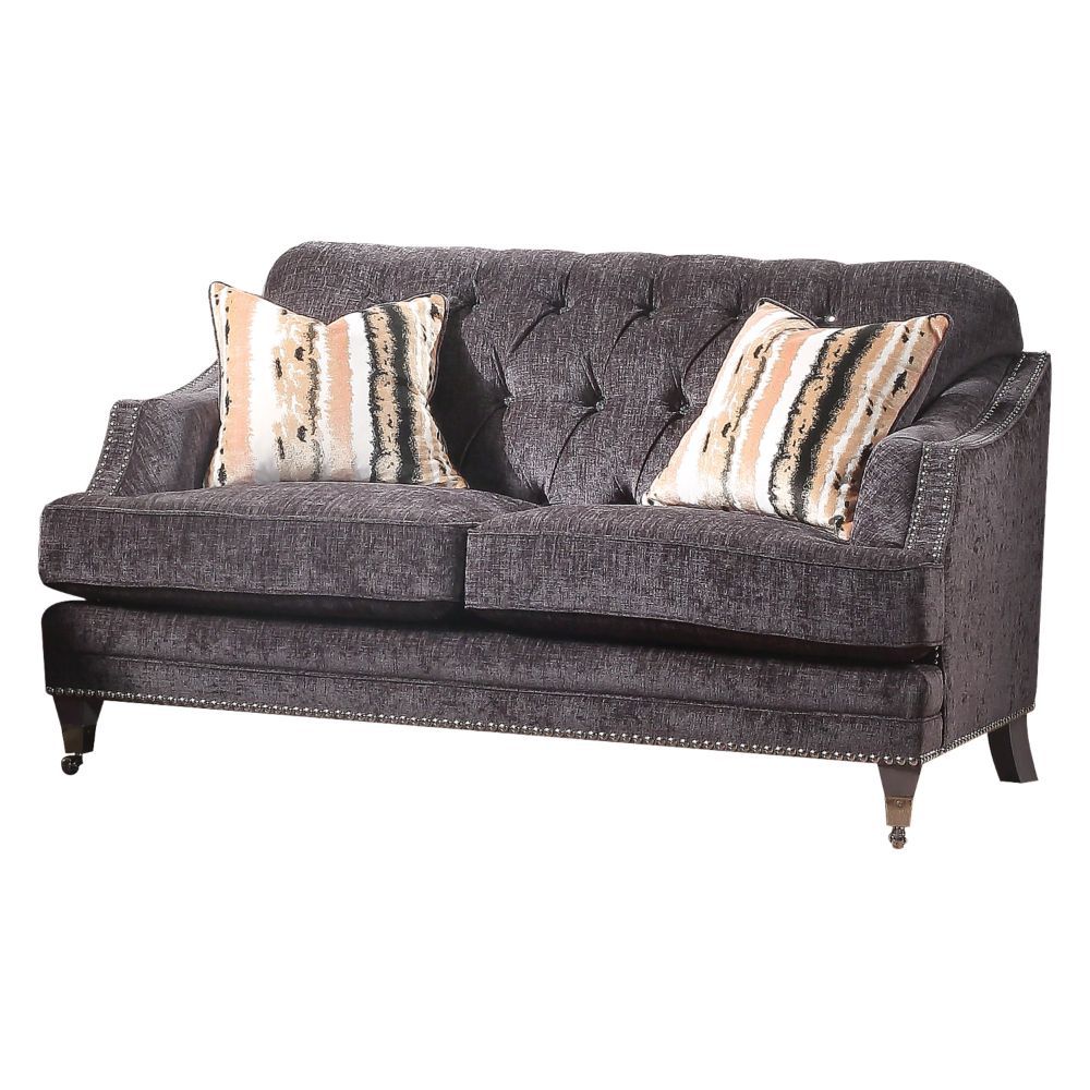 ACME Helenium Loveseat Gray Chenille