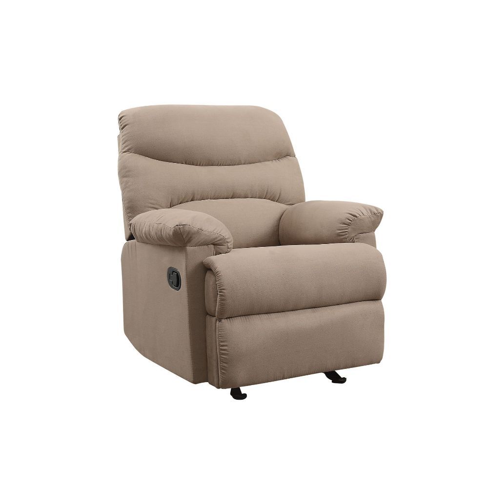 ACME  Arcadia Recliner - Adjustable Lumbar Light Brown Microfiber