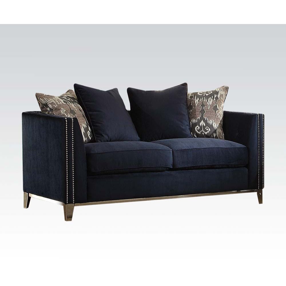 ACME Phaedra Loveseat Blue Fabric