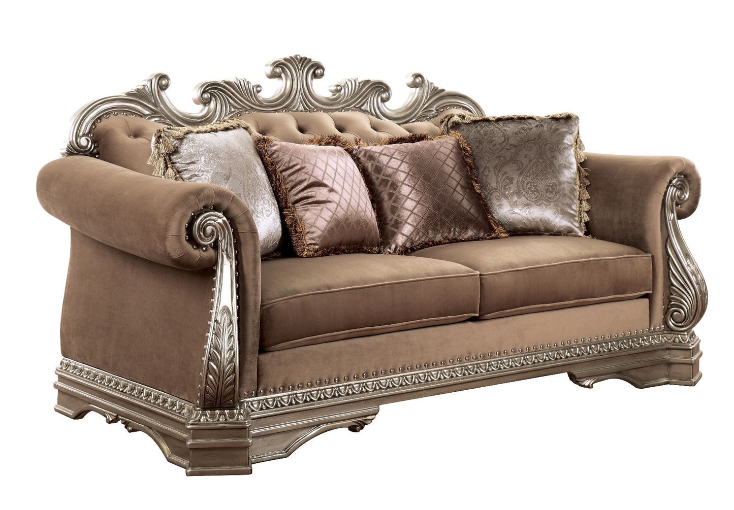 ACME Northville Loveseat Velvet & Antique Silver