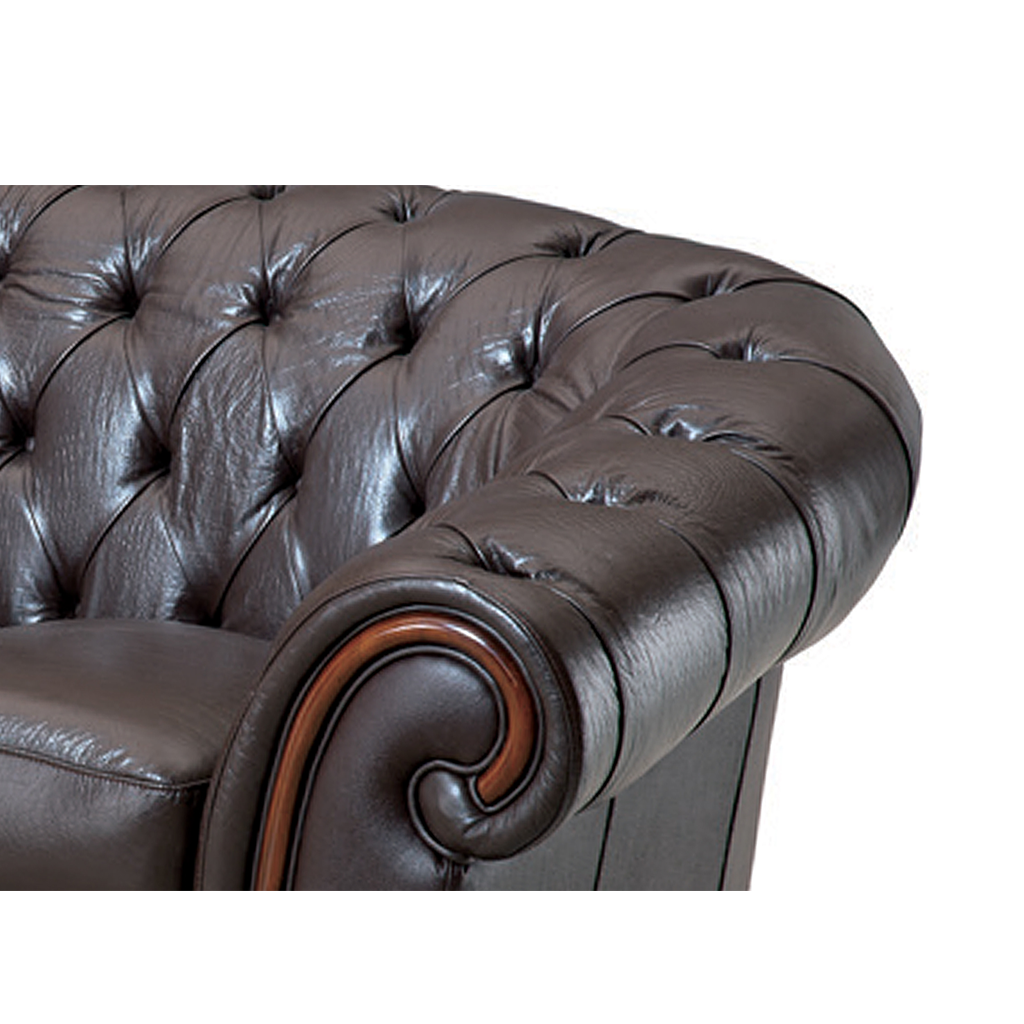 ESF 262 Dark Brown Full Leather Sofa Bed