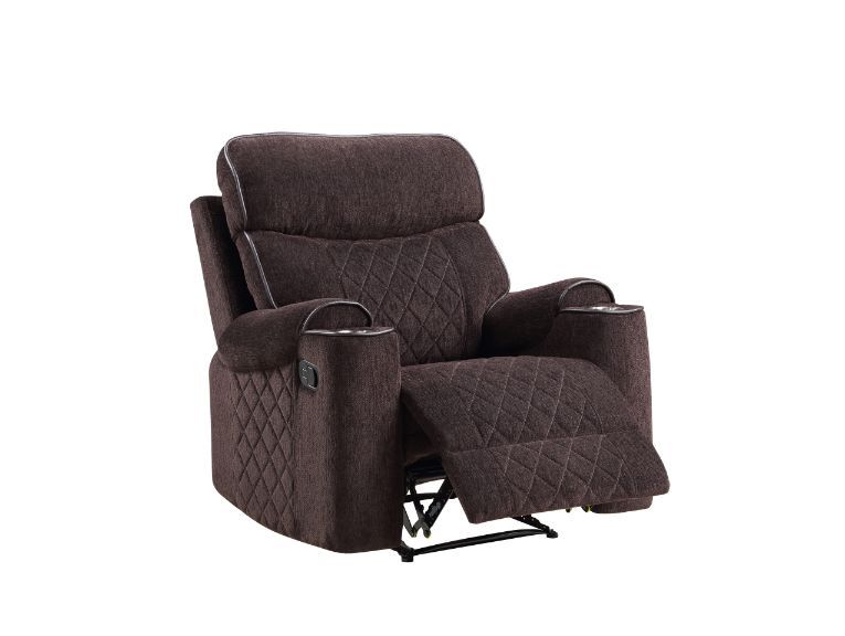 ACME Aulada Glider Recliner Chocolate Fabric