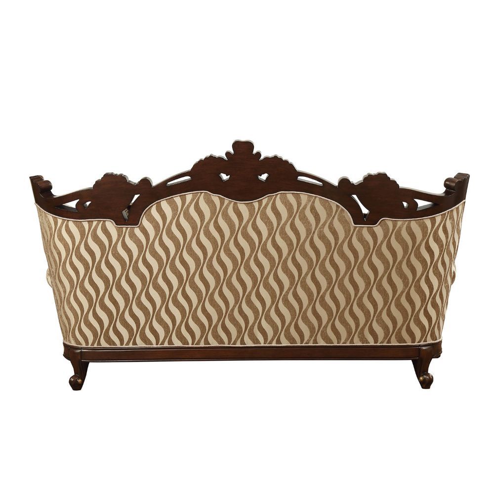 ACME Shalisa Sofa with 7 Pillows - Fabric & Walnut