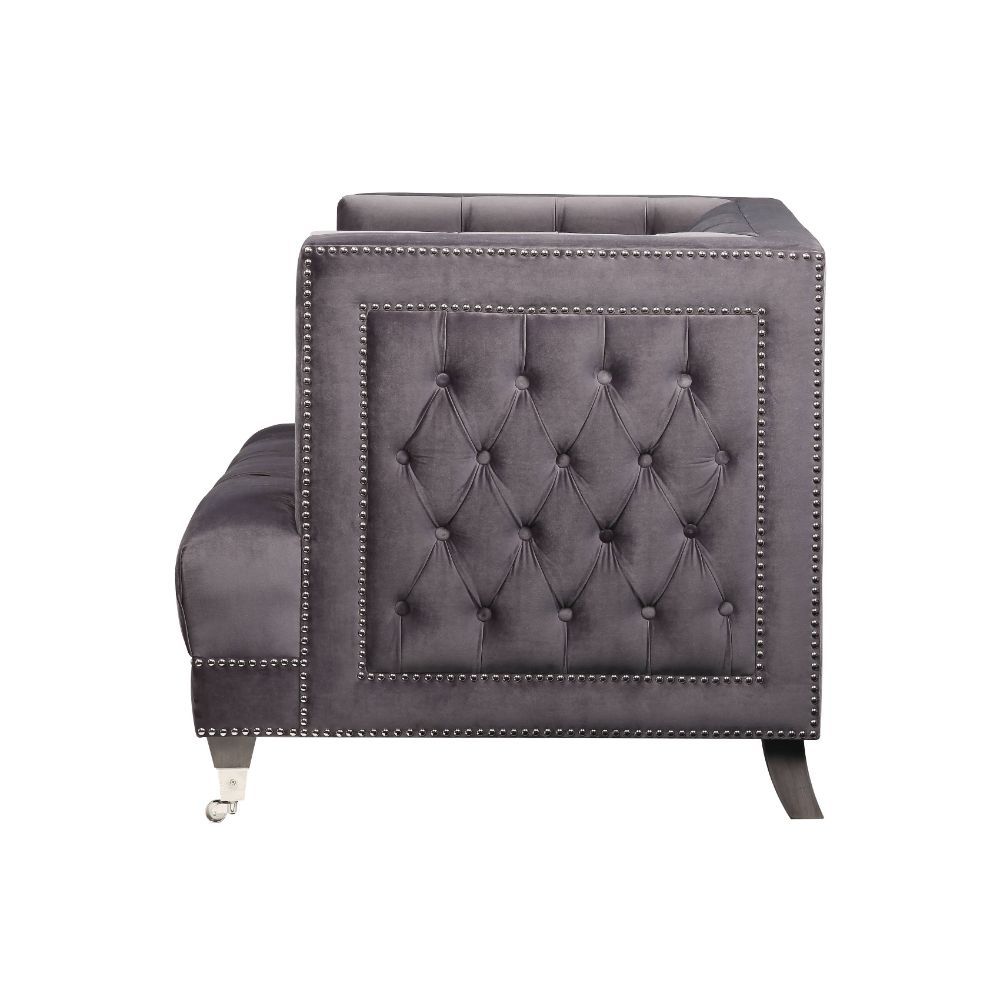 ACME Hegio Loveseat Gray Velvet