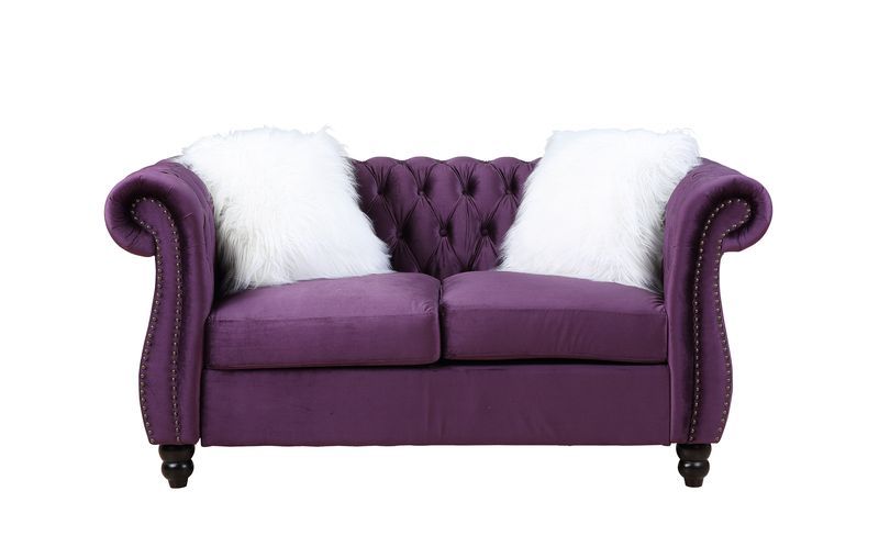 ACME Thotton Loveseat Purple Velvet