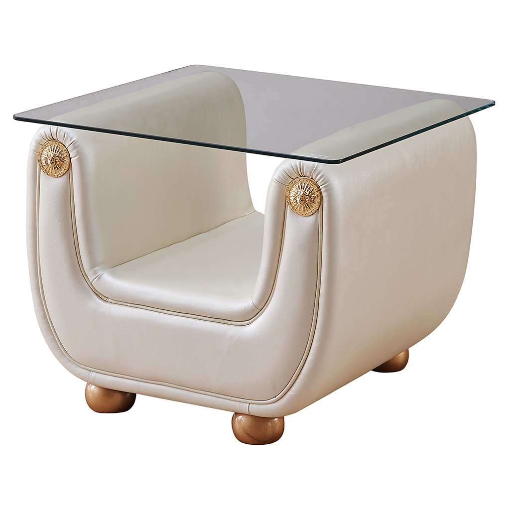 ESF Apolo Living Room Set in Pearl Leather