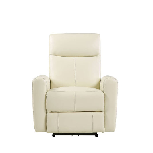 ACME Kasia Recliner Espresso PU Beige Top Grain Leather Match