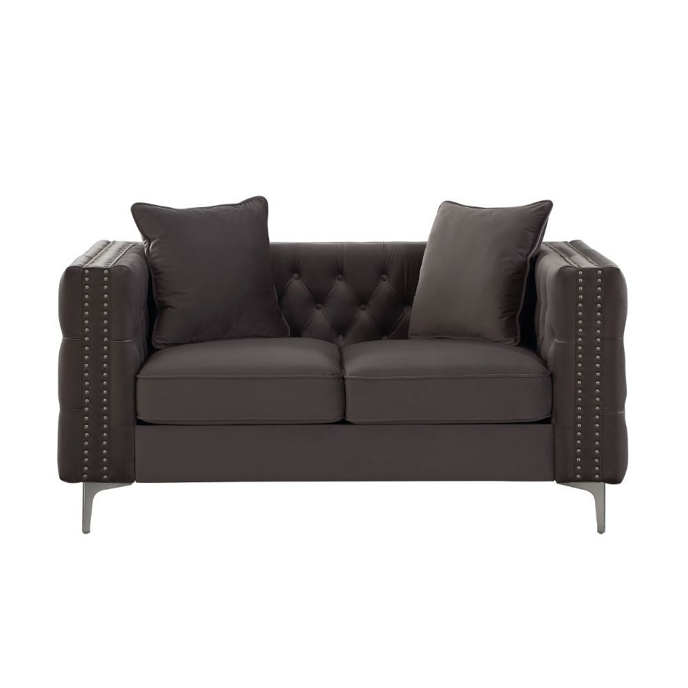 ACME Gillian II Loveseat Dark Gray Velvet