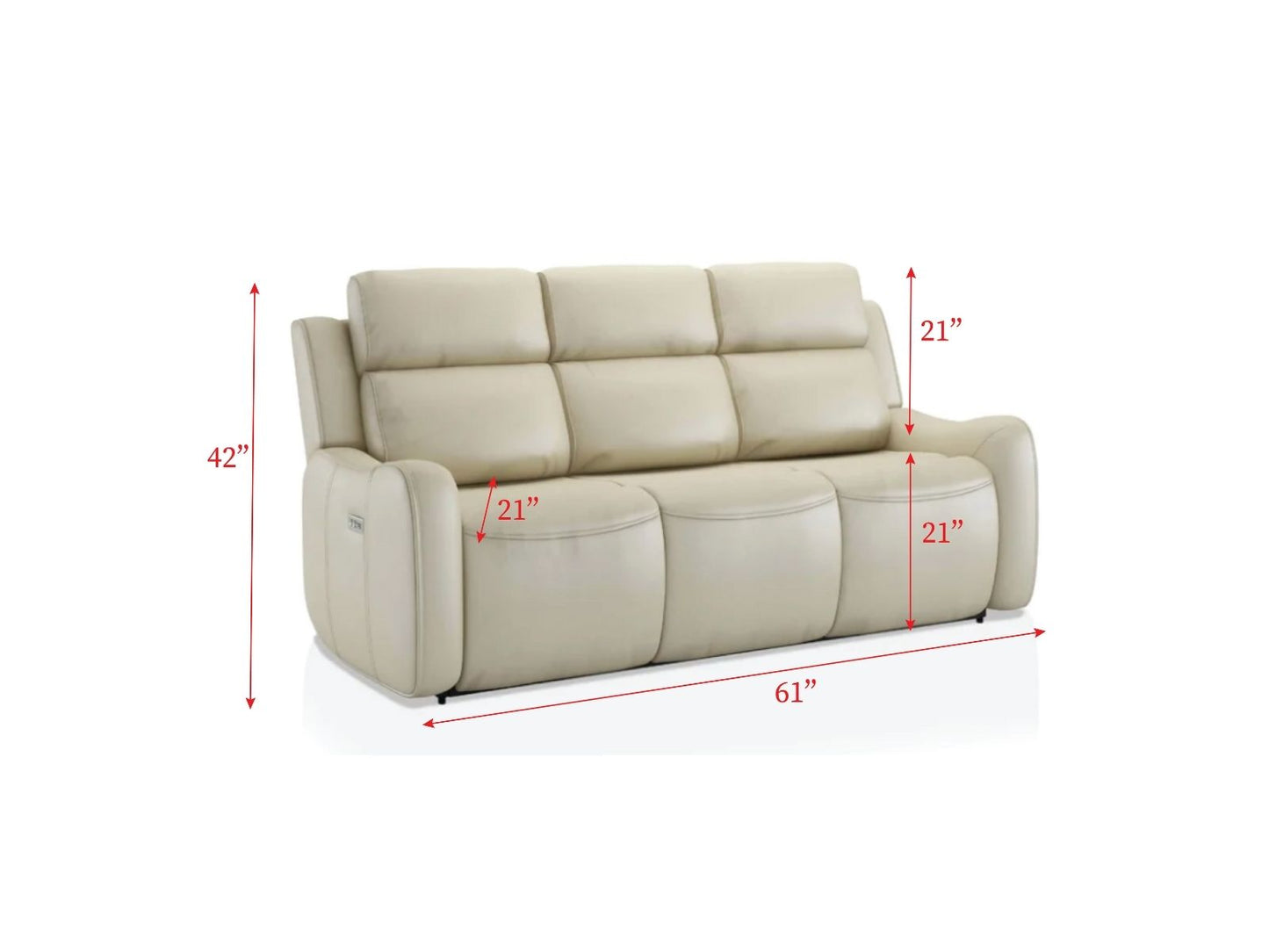 Furniture of America BARCLAY SOFA Power Recliner, Adjustable Headrests & Plush Cushions