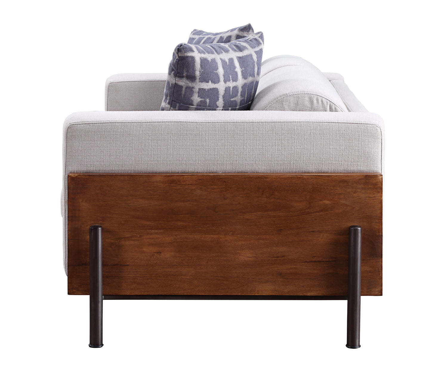 ACME Pelton Loveseat Fabric & Walnut