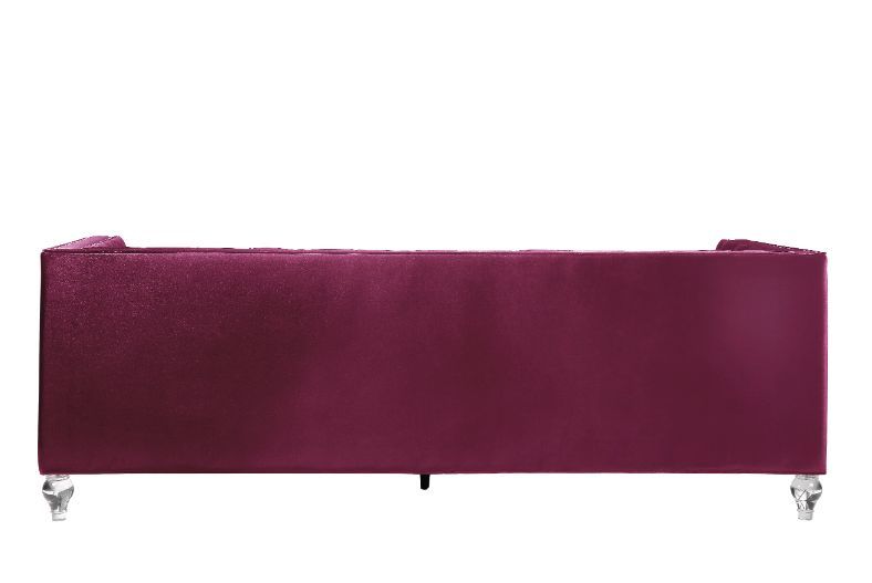 ACME Heibero 89" Sofa with Mirror Side Trim