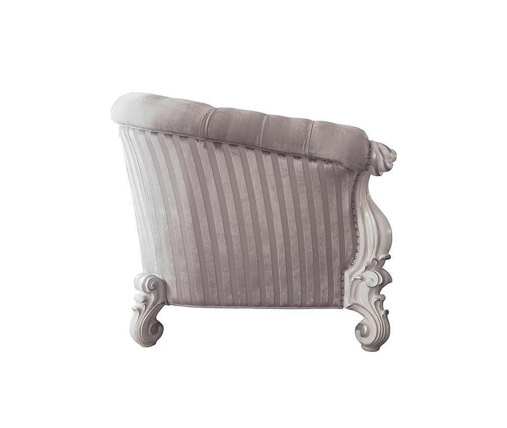 ACME Versailles Loveseat Ivory Fabric & Bone White Finish