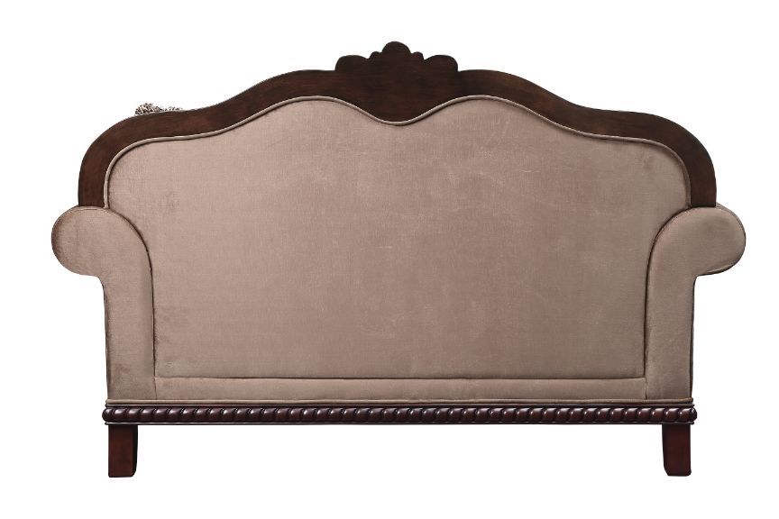 ACME Chateau De Ville Loveseat Fabric & Espresso Finish