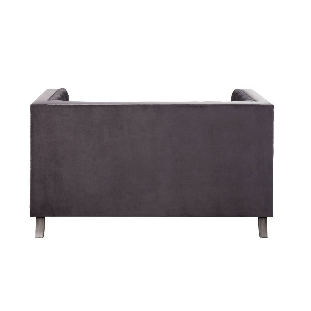 ACME Hegio Loveseat Gray Velvet