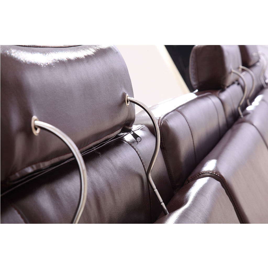ESF 2144 Dark Brown Genuine Italian Leather Sectional w/1 Recliner
