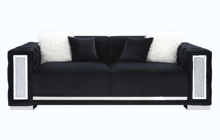 ACME Furniture Trislar Black Velvet Sofa