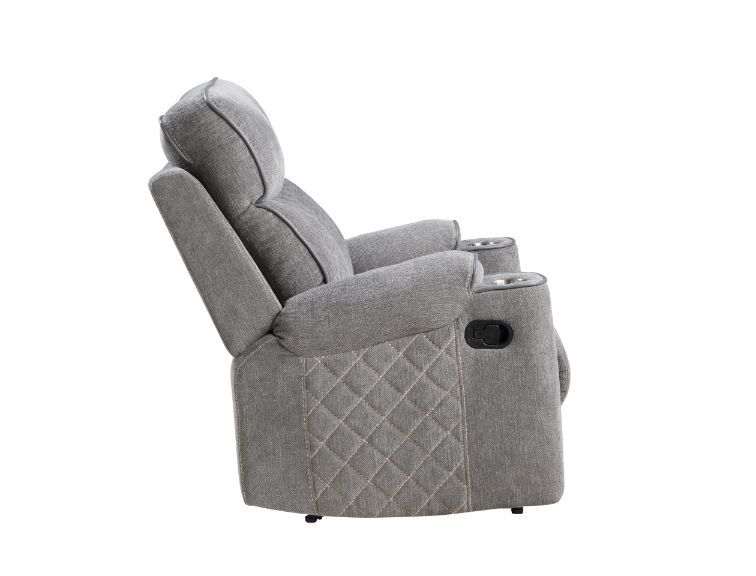 ACME Aulada Glider Recliner Gray Fabric