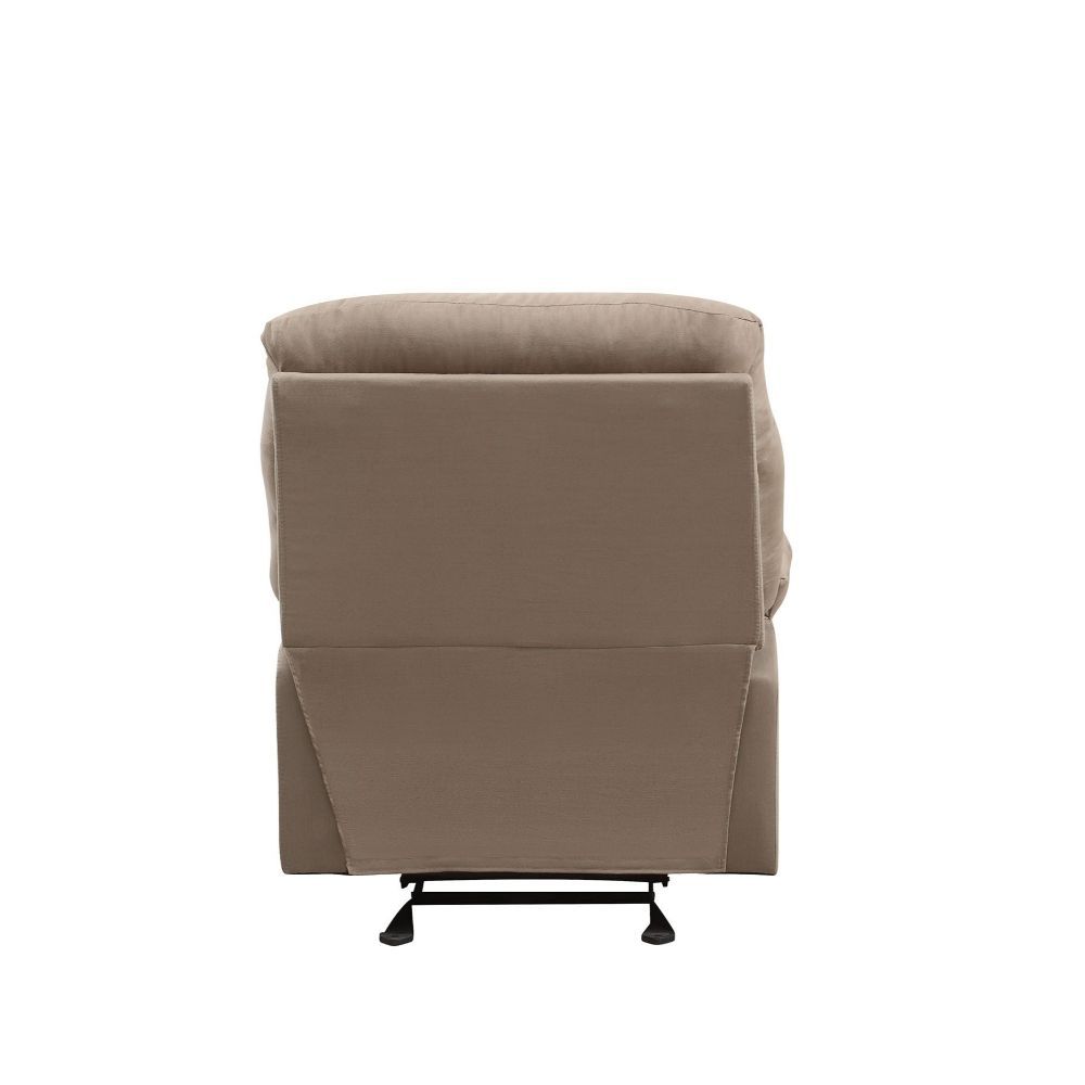 ACME  Arcadia Recliner - Adjustable Lumbar Light Brown Microfiber