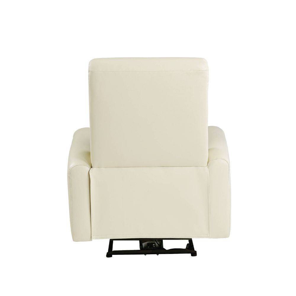 ACME Kasia Recliner Espresso PU Beige Top Grain Leather Match