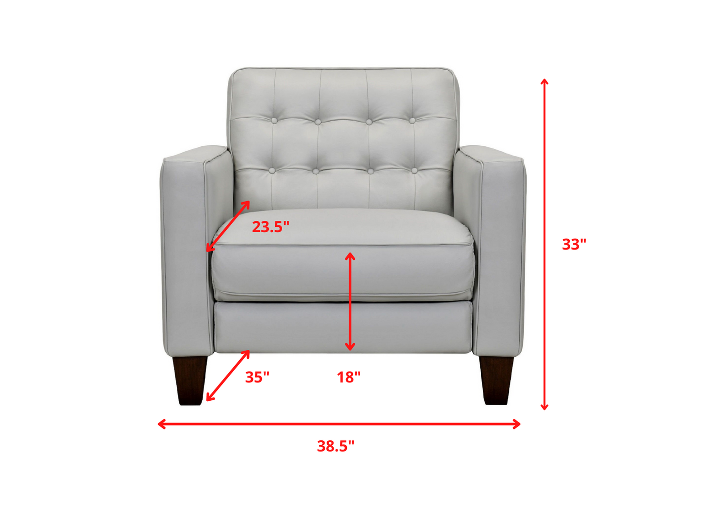 Armen Living Wesley Dove Gray Arm Accent Chair