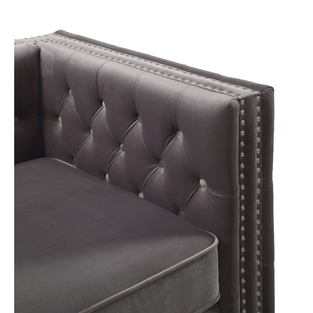 ACME Gillian II Loveseat Dark Gray Velvet