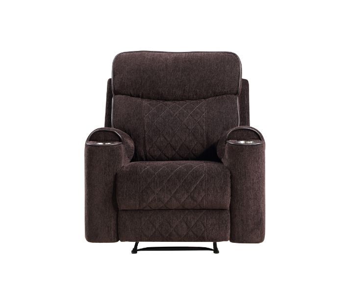 ACME Aulada Glider Recliner Chocolate Fabric