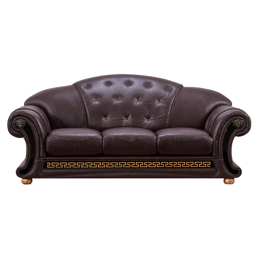 ESF Apolo Brown Genuine Leather Sofa Set 3Pcs