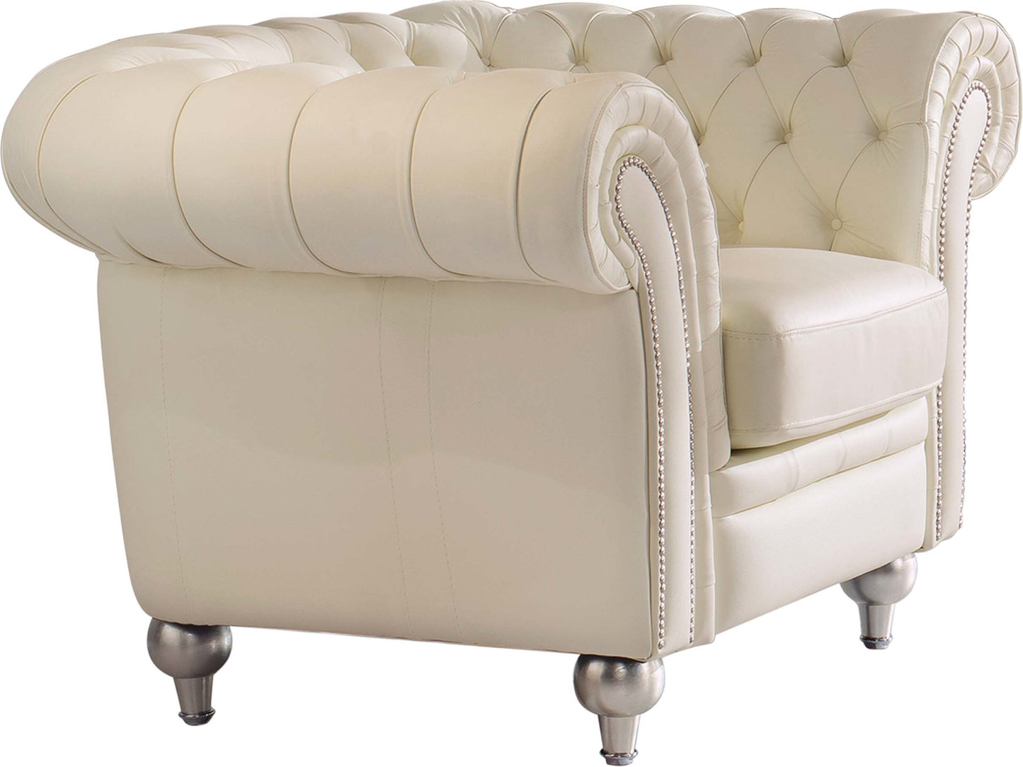 ESF 287 Tufted Cream Living Room Set