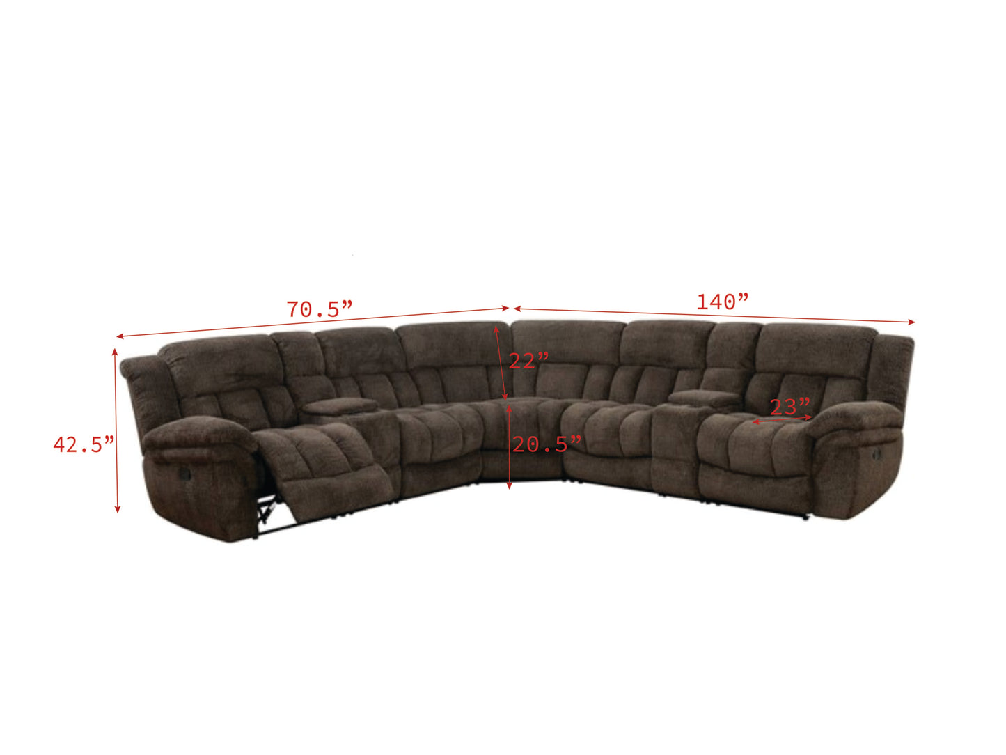 Furniture Of America Irene Brown Sectional