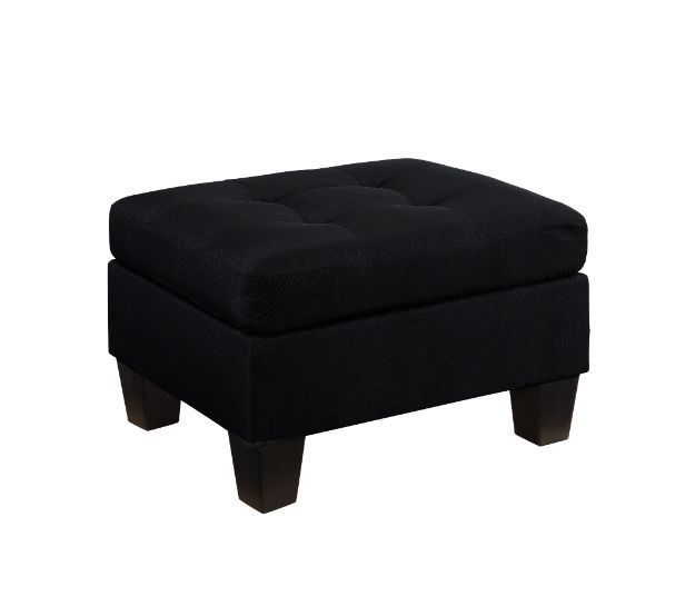 ACME Earsom Sofa & Ottoman in Black Fabric