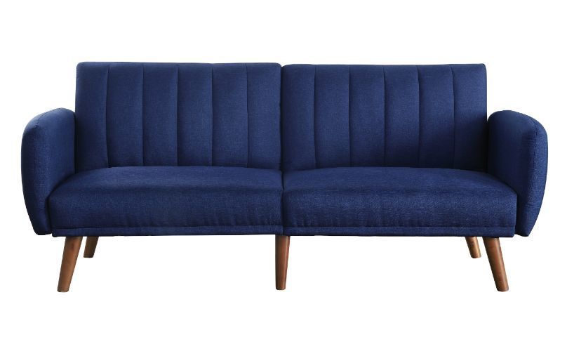 AcmeBernstein Adjustable Sofa in Blue Linen and Walnut