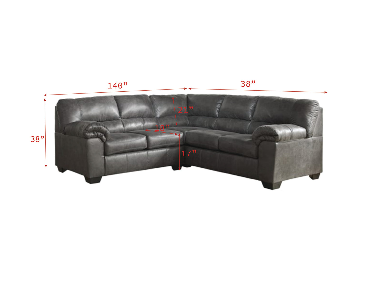 Ashley Furniture Bladen Contemporary Slate 2pc Sectional With RAF Sofa