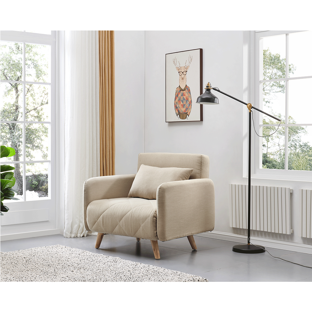 ESF Cardiff Beige Chair-Bed