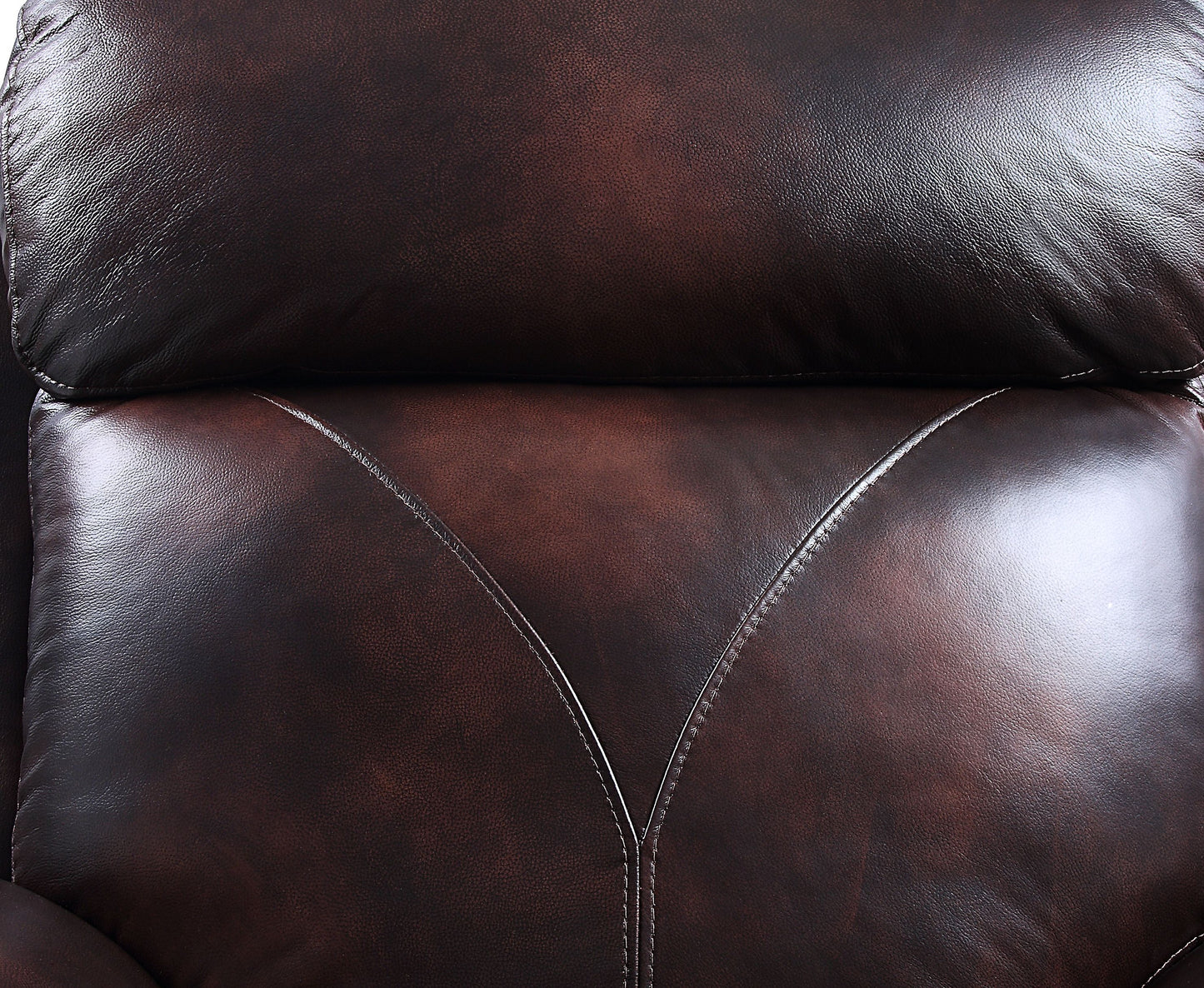 Acme Perfiel Motion Sofa in 2 Tone Dark Brown Top Grain Leather