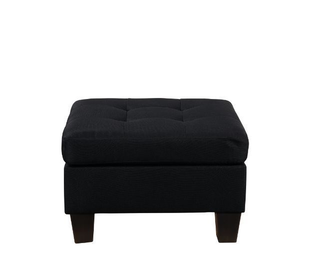 ACME Earsom Sofa & Ottoman in Black Fabric