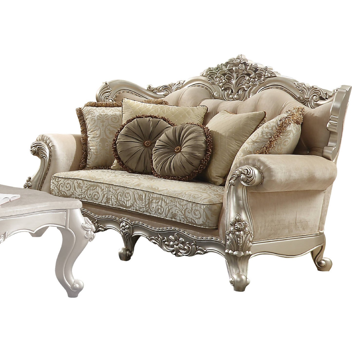 Acme Furniture Bently Champagne Five Pillows Loveseat