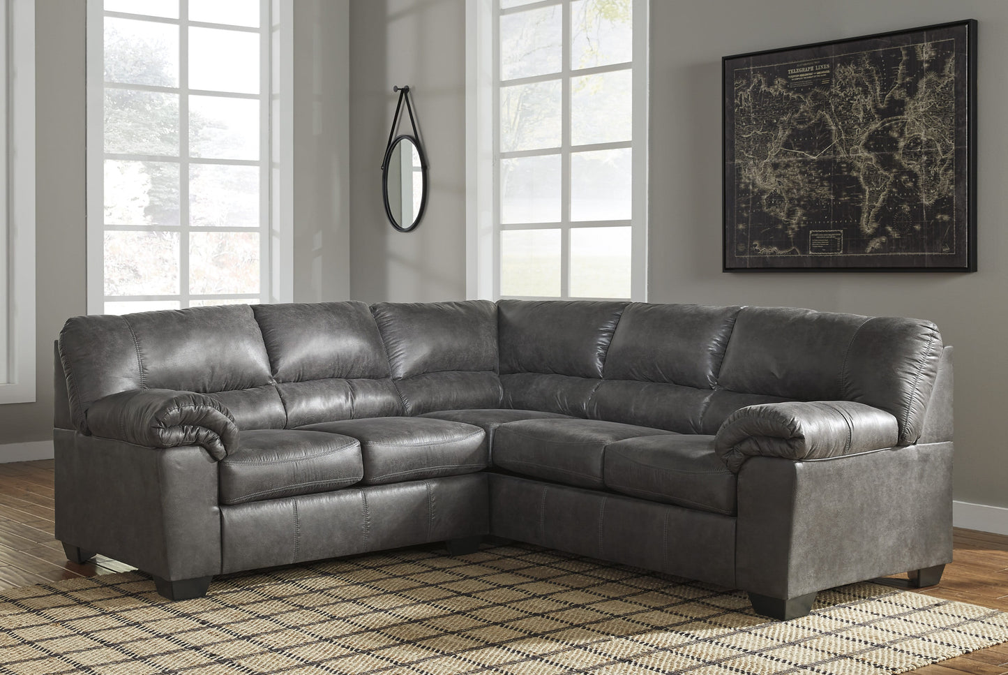 Ashley Furniture Bladen Contemporary Slate 2pc Sectional With RAF Sofa