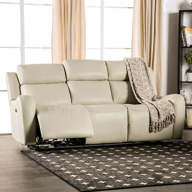 Furniture of America BARCLAY SOFA Power Recliner, Adjustable Headrests & Plush Cushions