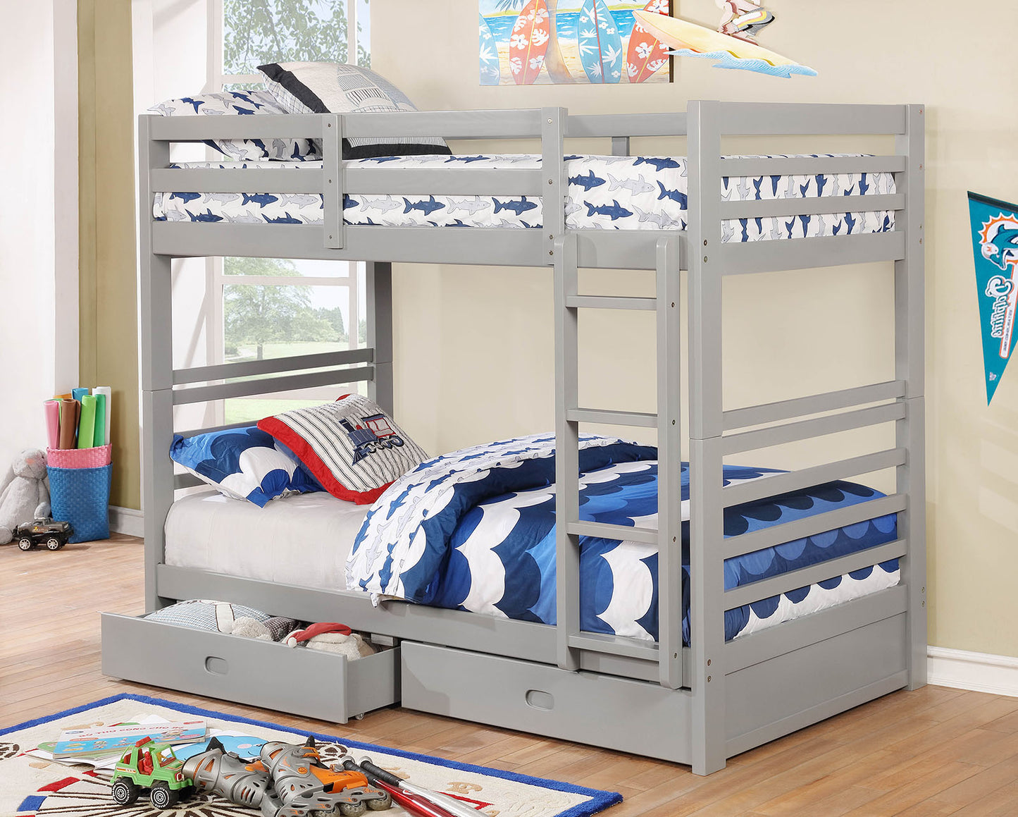 California IV Gray Twin/Twin Bunk Bed image