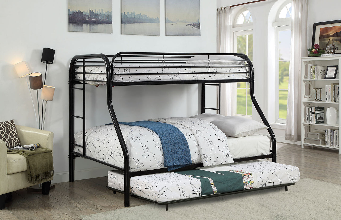Opal Black Twin/Full Bunk Bed image