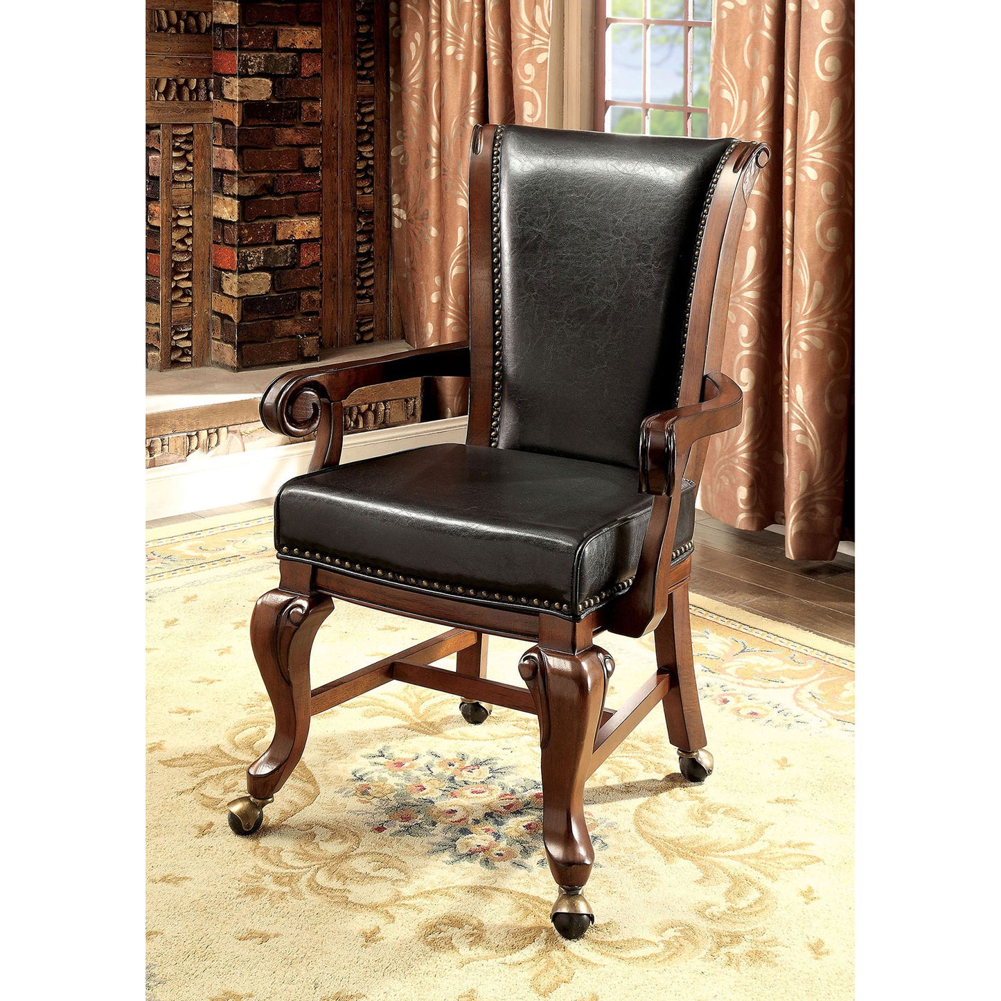 MELINA Brown Cherry/Black Arm Chair image