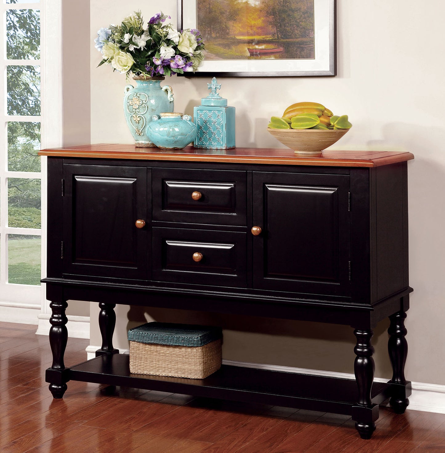 MAYVILLE Black/Antique Oak Server image