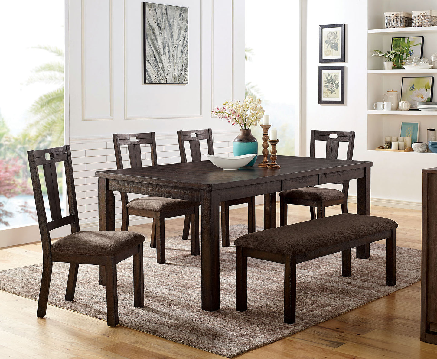 BURTON 6 Pc. Dining Table Set w/ Bench image