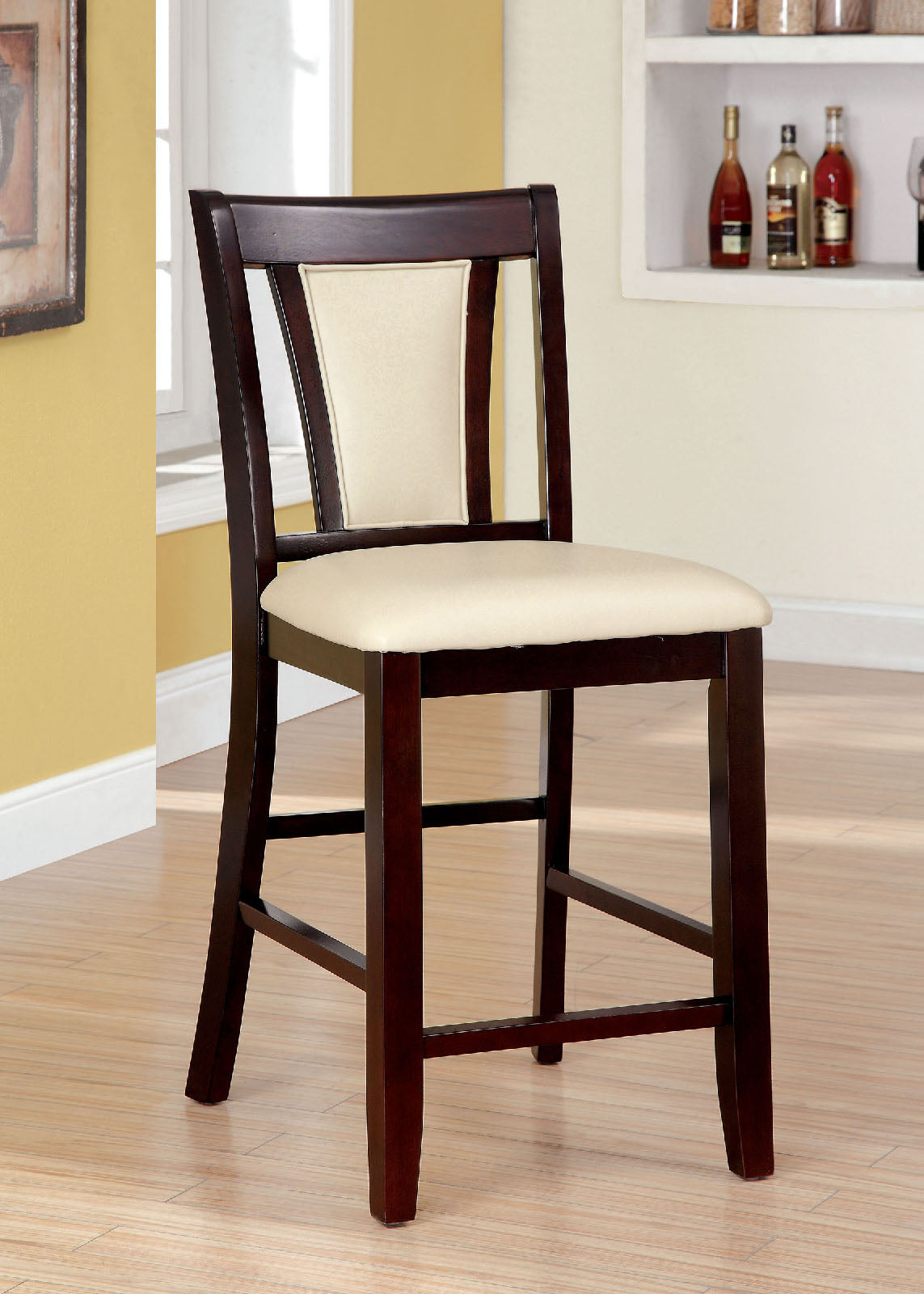 BRENT II Dark Cherry/Ivory Counter Ht. Chair (2/CTN) image