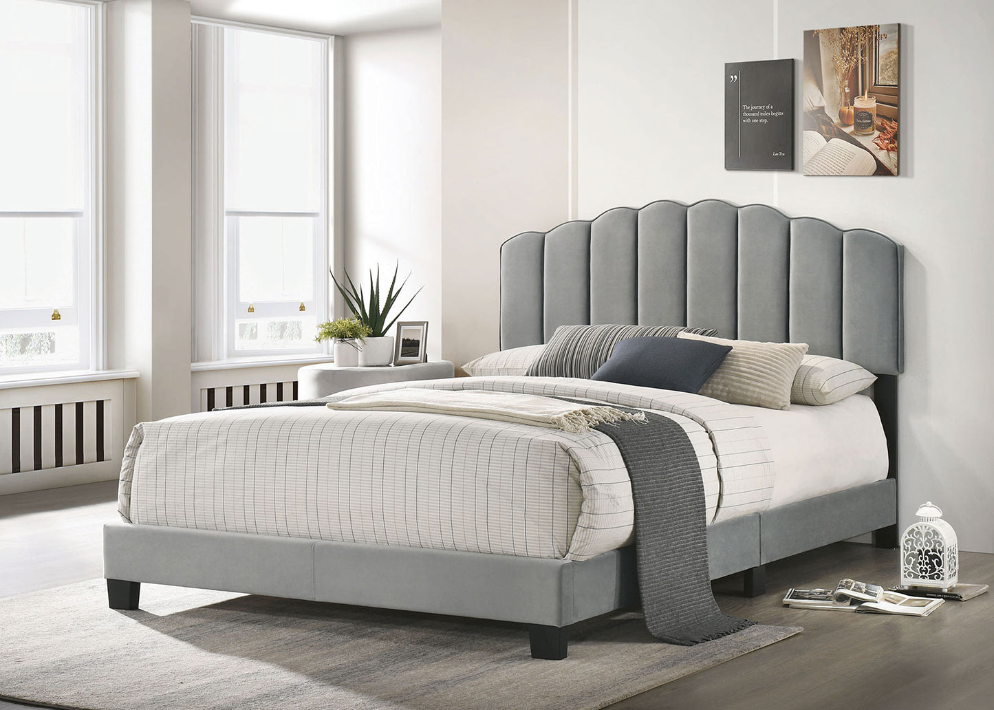 NERINA Cal.King Bed, Light Gray image